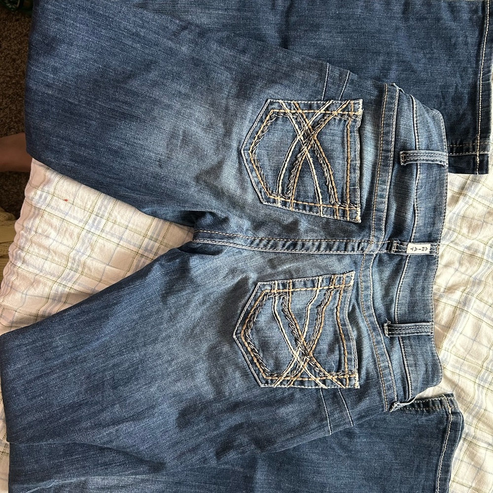 Ariat Blue Boot Cut Jeans with Decorative Stitching